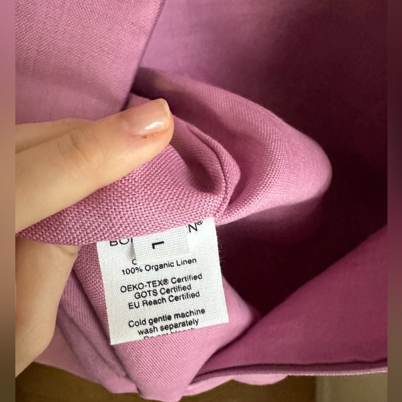 NWT BONDI BORN Martinique Wrap-effect Organic Linen Mini Dress - Pink size large - Picture 15 of 16